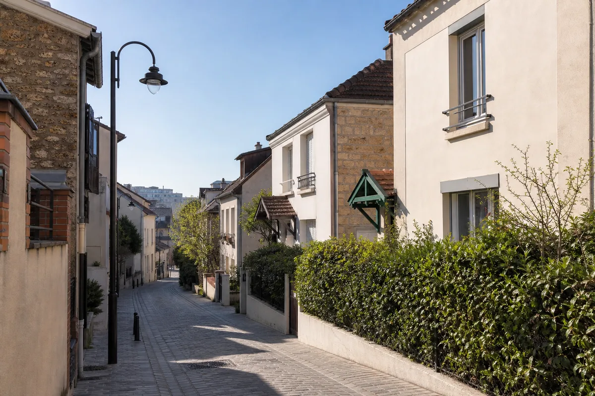 Ruelle pavillonnaire du quartier des Coutures à Bagnolet